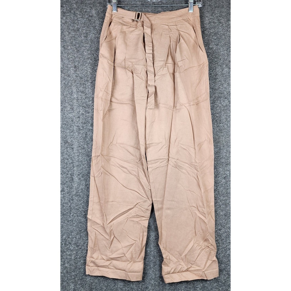 ASOS Design Wide Leg Trousers Womens 6 Pleated High Waist D-Ring Belt Lyocell